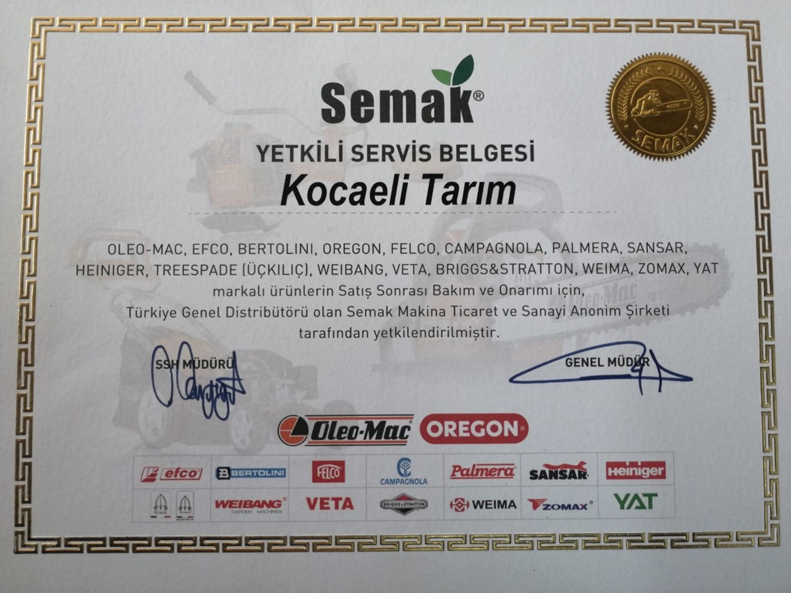 SEMAK YETKİLİ SERVİS BELGESİ